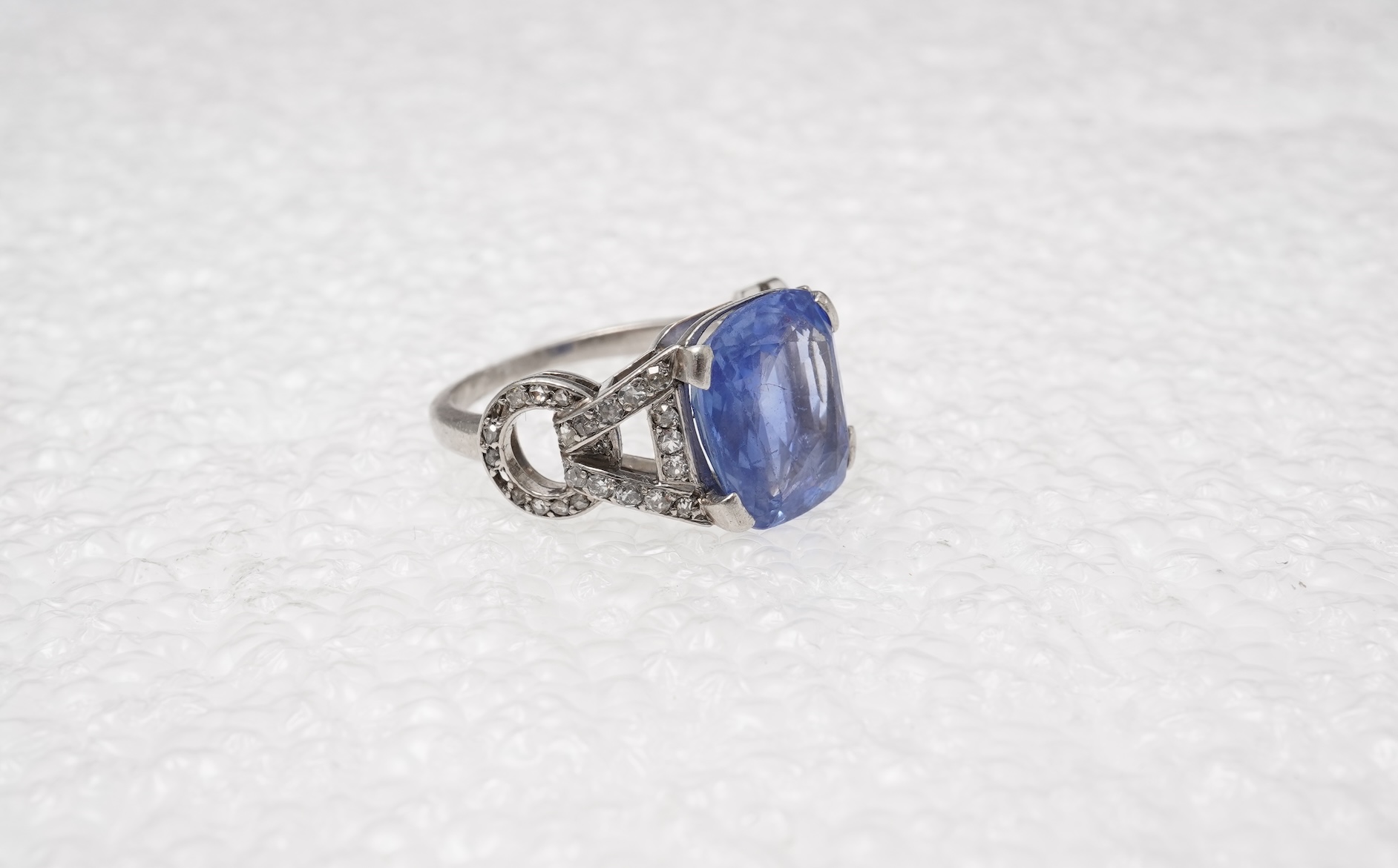A sapphire and diamond ring, 1930s